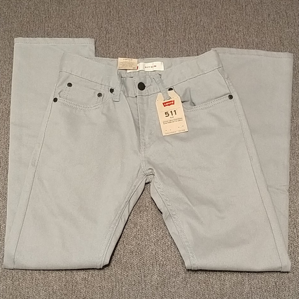 Grey Levi 511 Slim Jeans 12 Reg 26x26 NWT